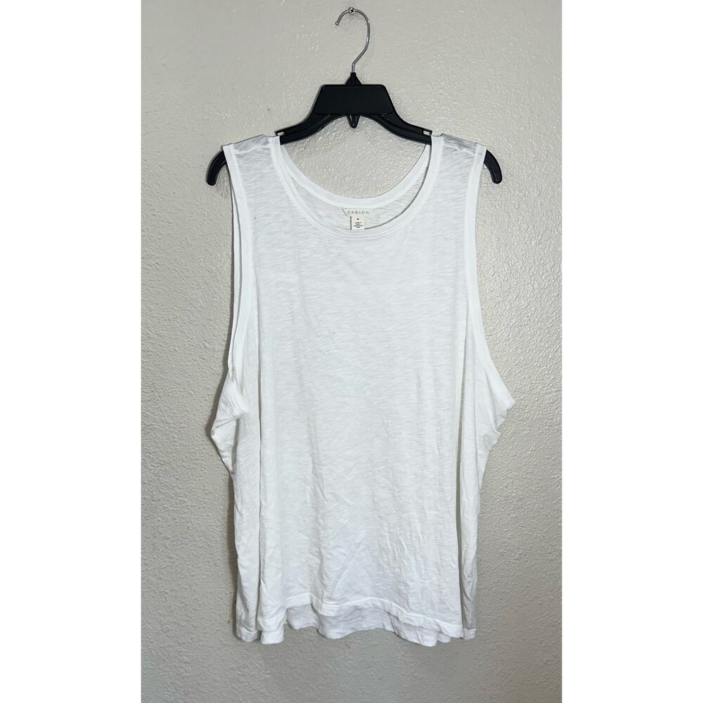 Caslon White Sleeveless Tank Top 3X Cotton Modal